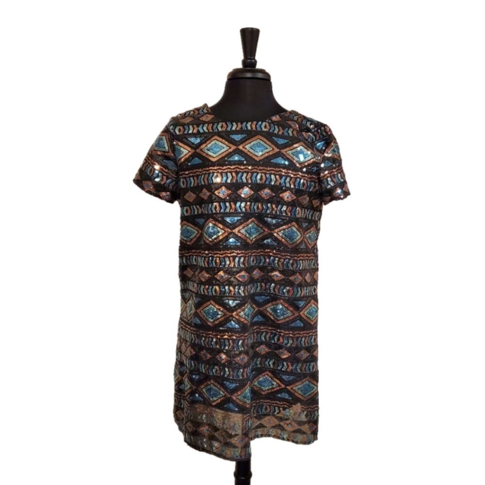 Show Me Your Mumu Sequin Dress EUC Size Medium Open Back PTP 19